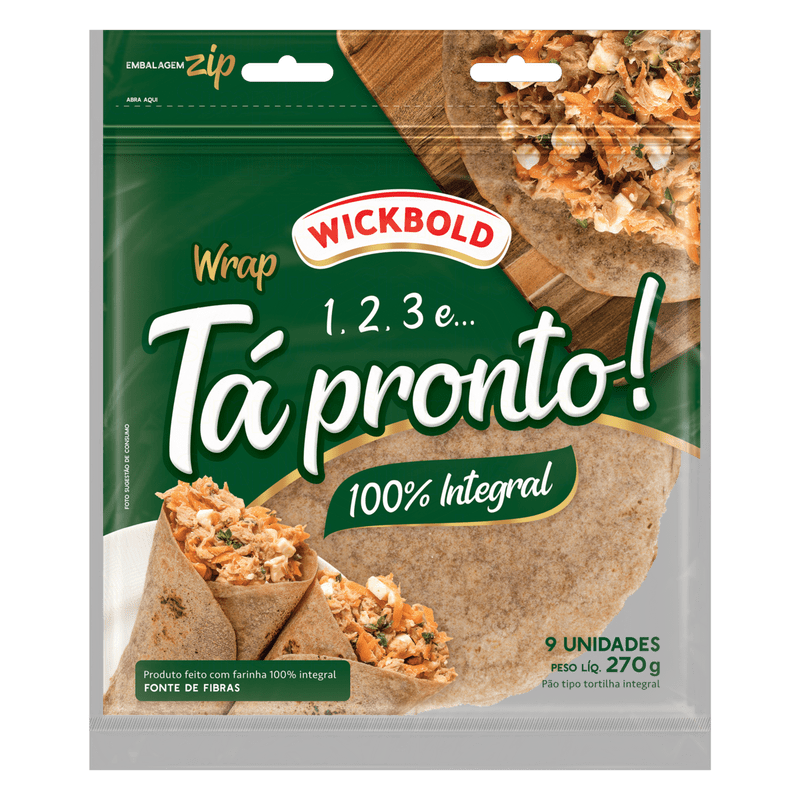 Férias de verão: 8 produtos para curtir a praia com as crianças Pão Tortilha Integral Wrap Wickbold Pouch 270g