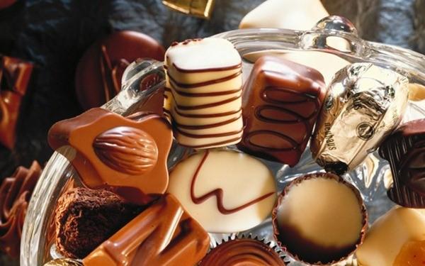 Chocolates belgas para degustação